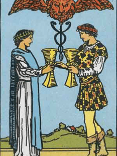 Tarot karta Dvojka kelihi