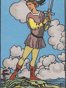 Tarot karta Paž meči