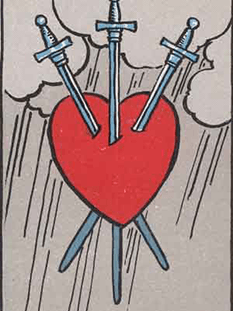 Tarot karta Trojka meči