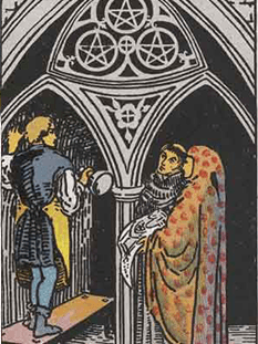 Tarot karta Trojka pentakli