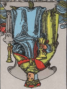 Tarot karta Kralj kelihi — obrnjeno