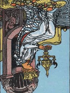 Tarot karta Kraljica kelihi — obrnjeno