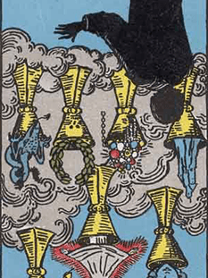 Tarot karta Sedmica kelihi — obrnjeno