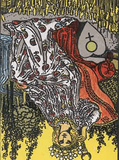 Tarot karta Cesarica — obrnjeno