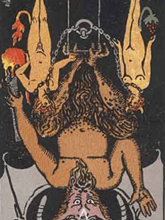 Tarot karta Hudič — obrnjeno