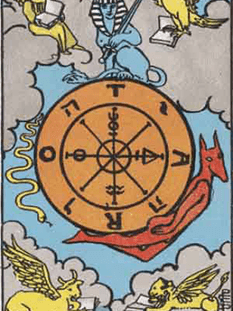 Tarot karta Kolo sreče — pokončno