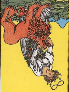 Tarot karta Moč — obrnjeno