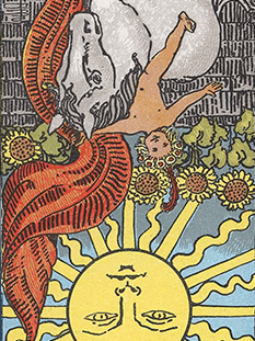 Tarot karta Sonce — obrnjeno