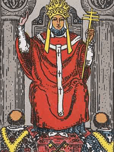 Tarot karta Svečenik — pokončno