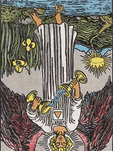 Tarot karta Zmernost — obrnjeno