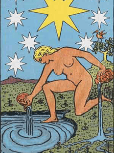Tarot karta Zvezda — pokončno